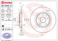 Remschijf BREMBO, Remschijftype: Massief, u.a. für Fiat, Lancia, Chrysler, Dodge - thumbnail