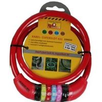 Stahlex Cijfer kabelslot - rood - 10 x 650 mm - fietsslot   - - thumbnail