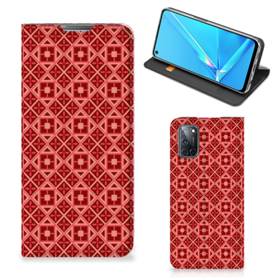 OPPO A52 | A72 Hoesje met Magneet Batik Rood OPPO A52 | A72 Hoesje met Magneet Batik Rood