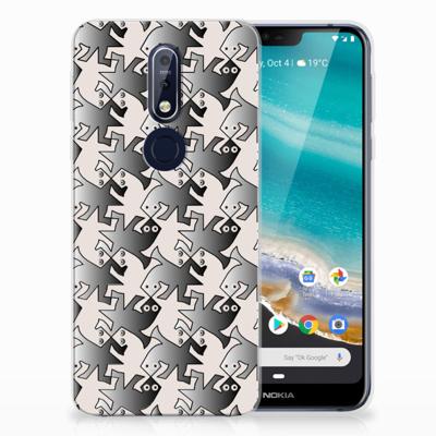 Nokia 7.1 TPU Hoesje Salamander Grey