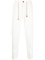 Eleventy pantalon en coton mélangé à lien de resserrage - Blanc