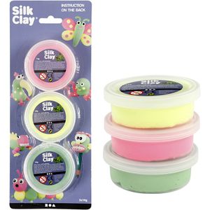 3x Neon Silk Clay klei 14 gram