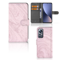 Xiaomi 12 | 12X Bookcase Marble Pink - Origineel Cadeau Vriendin