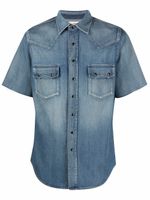 Saint Laurent chemise en jean à manches courtes - Bleu