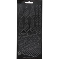 Creotime stickers zwart stropdassen patroon