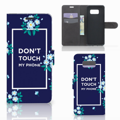 Samsung Galaxy S8 Plus Portemonnee Hoesje Flowers Blue DTMP