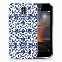 Nokia 1 TPU Case Flower Blue - thumbnail