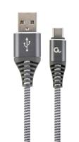 Gembird CC-USB2B-AMCM-1M-WB2 USB-kabel, USB 2.0, USB A, USB C, grijs, wit