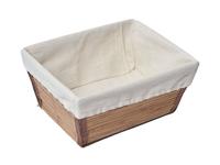 Mooie Rechthoekig Bamboe Mandje - Chique uitstraling voor de ontbijttafel - Broodmandje - Bamboe - Met Linnen Binnenzak - 21x16x11cm