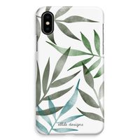 Tropical watercolor leaves: iPhone XS Max Volledig Geprint Hoesje - thumbnail