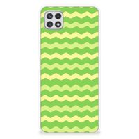 Samsung Galaxy A22 5G TPU bumper Waves Green - thumbnail