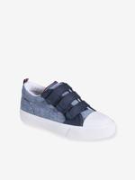 Stoffen sneakers met klittenband voor kinderen veel blauw