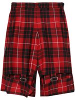 Black Comme Des Garçons short en laine à motif tartan - Rouge