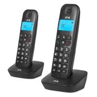 SPC Air Pro Duo - Duo draadloze telefoon met verlicht display, nummerweergave, handenvrij, mute-modus, 20 contacten, compatibiliteit met gsm, Eco-modus - Zwart