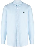 Lacoste chemise en popeline de coton à logo brodé - Bleu