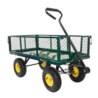 Viking Choice  Tuinkar groen - metalen tuinwagen - 96x50x55 cm - 80 cm handvat