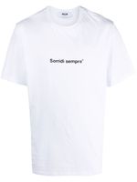 MSGM t-shirt en coton à slogan imprimé - Blanc