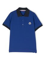 Moncler Enfant polo à patch logo - Bleu - thumbnail