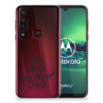 Motorola Moto G8 Plus Siliconen hoesje met naam Heart Smile Motorola Moto G8 Plus Siliconen hoesje met naam Heart Smile