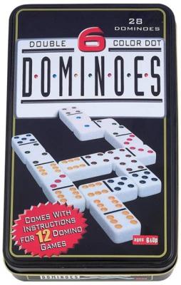 Longfield games Domino dubbel 6 50 cm zwart 28 stenen Longfield games Domino dubbel 6 50 cm zwart 28 stenen