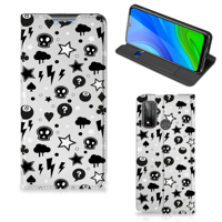 Mobiel BookCase Huawei P Smart (2020) Silver Punk
