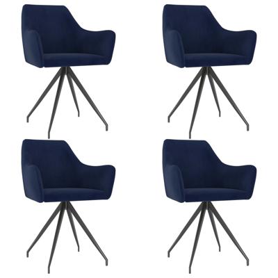 vidaXL Eetkamerstoelen 4 st fluweel blauw vidaXL Eetkamerstoelen 4 st fluweel blauw