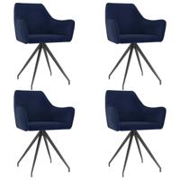 vidaXL Eetkamerstoelen 4 st fluweel blauw