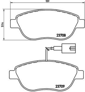 Remblokkenset, schijfrem BREMBO, u.a. für Fiat, Abarth, Vauxhall, Opel, KIA