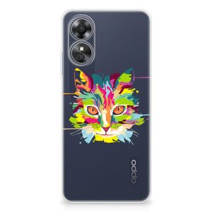 OPPO A17 Telefoonhoesje met Naam Cat Color