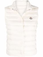 Moncler gilet matelassé à patch logo - Blanc