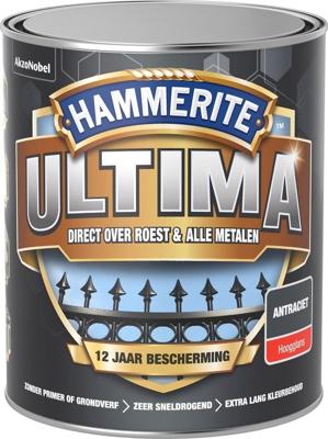 Hammerite Ultima Hoogglans - Antraciet - 0,75 liter