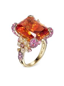 Anabela Chan bague Imperial Cinderella en or blanc et jaune 18ct - Orange