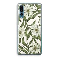 Wit bloemenpatroon: Huawei P20 Pro Transparant Hoesje