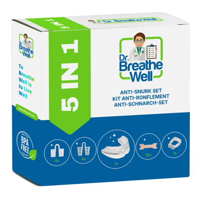 Dr. Breathe Well Anti Snurk pakket 5-in-1 Dr. Breathe Well Anti Snurk pakket 5-in-1