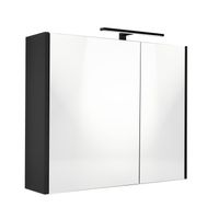 Best Design Spiegelkast Happy Black Incl. LED verlichting 60x60 cm Mat Zwart