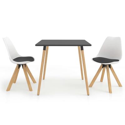 vidaXL 3-delige Eethoek zwart en wit