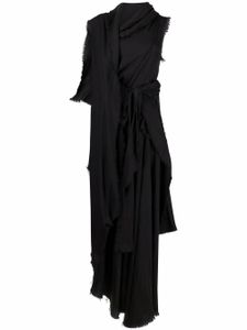 Yohji Yamamoto robe asymétrique drapée - Noir