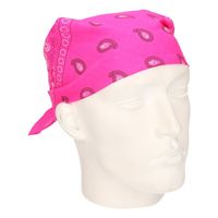 Neon roze zakdoek bandana 53 x 53 cm - thumbnail