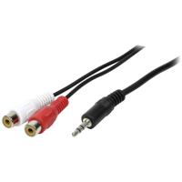 LogiLink CA1047 Cinch / Jackplug Audio Aansluitkabel 0.20 m Zwart (mat)