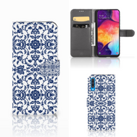 Samsung Galaxy A50 Hoesje Flower Blue - thumbnail