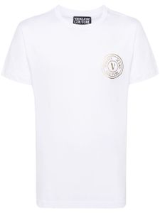 Versace Jeans Couture t-shirt en coton à logo floqué - Blanc