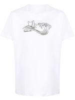 Maharishi t-shirt en coton biologique à broderies - Blanc - thumbnail