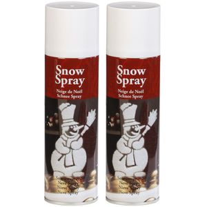 2x Sneeuwspray/spuitsneeuw bussen 300 ml