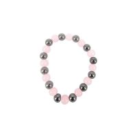 Edelsteen Armband Hematiet/ Roze Agaat Magnetisch