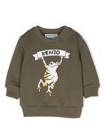 Kenzo Kids sweat en coton à logo imprimé - Vert - thumbnail