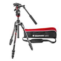 Manfrotto MVKBFRTC-LIVE Befree Live Travel Statief, Twist Lock met MVH400AH-vloeistofkop voor DSLR, spiegelloze, compacte en videocamera's tot 4 kg, koolstofvezel