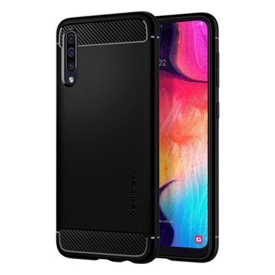 Spigen - Samsung Galaxy A50 Hoesje - Back Case Rugged Armor Zwart