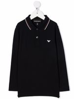 Emporio Armani Kids polo à logo imprimé - Bleu