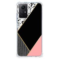 Xiaomi Redmi Note 12s Shockproof Case Zwart Roze Vormen