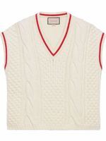 Gucci cable-knit V-neck vest - Blanc